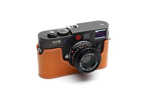 Handarbeit aus echtem echtem Leder halb Kamera Tasche Abdeckung für Leica m8 m9 m9p m-e m einfarbig sandbraun Farbe von TP Original
