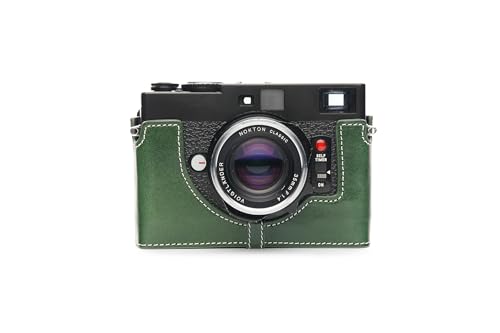 Handarbeit aus echtem echtem Leder halb Kamera Tasche Abdeckung für Minolta CLE grüne Farbe von TP Original