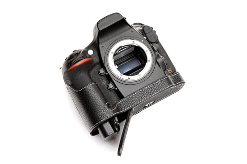 Handarbeit aus echtem echtem Leder halb Kamera Tasche Abdeckung für Nikon D810 D800 schwarz Farbe von TP Original
