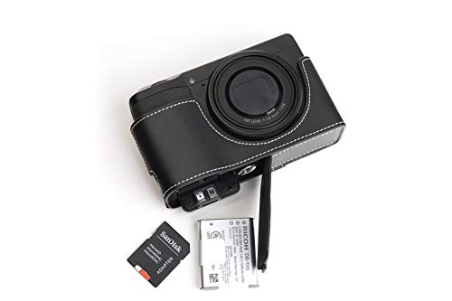 Handarbeit aus echtem echtem Leder halb Kamera Tasche Abdeckung für Ricoh GR III GR3 schwarz Farbe von TP Original