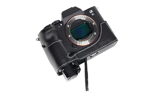 Handarbeit aus echtem echtem Leder halb Kamera Tasche Abdeckung für Sony A1 A7S Mark iii A7S3 schwarz Farbe von TP Original