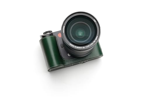 Handarbeit aus echtem echtem leder halb kamera tasche abdeckung für Leica SL2 grüne farbe von TP Original