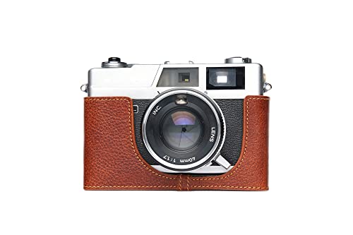 Handgefertigt aus echtem echtem Leder halbe Kamera Tasche Tasche Abdeckung für Canon Canonet QL17 GIII QL19 GIII Rufous Farbe von TP Original