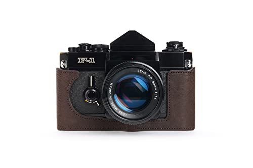 Handgefertigt aus echtem echtem Leder halbe Kamera Tasche Tasche Abdeckung für Canon F-1 (ohne Griff) dunkelbraune Farbe von TP Original
