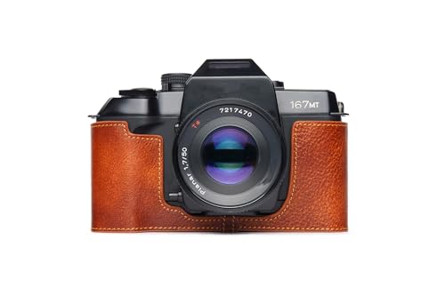 Handgefertigt aus echtem echtem Leder halbe Kamera Tasche Tasche Abdeckung für Contax 167MT Rufous Farbe von TP Original