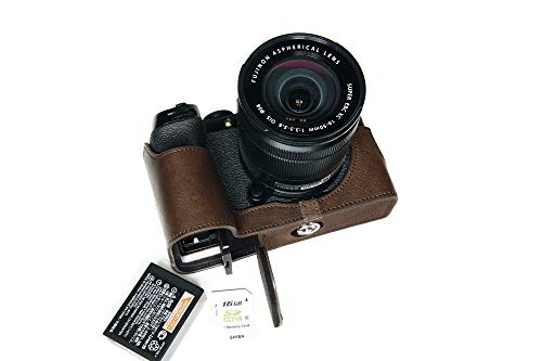 Handgefertigt aus echtem echtem Leder halbe Kamera Tasche Tasche Abdeckung für FUJIFILM X-S10 XS10 dunkelbraune Farbe von TP Original