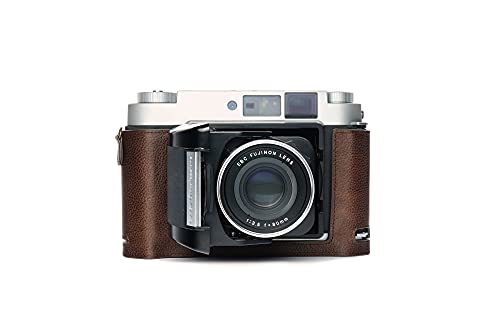 Handgefertigt aus echtem echtem Leder halbe Kamera Tasche Tasche Abdeckung für Fujifilm GF670 GF670W Voigtlander Bessa III 667 667W dunkelbraune Farbe von TP Original