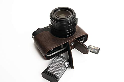 Handgefertigt aus echtem echtem Leder halbe Kamera Tasche Tasche Abdeckung für Leica Q2 dunkelbraune Farbe von TP Original