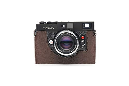 Handgefertigt aus echtem echtem Leder halbe Kamera Tasche Tasche Abdeckung für Minolta CLE dunkelbraune Farbe von TP Original