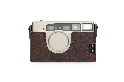 Handgefertigt aus echtem echtem Leder halbe Kamera Tasche Tasche Abdeckung für Nikon 35Ti 28Ti dunkelbraune Farbe von TP Original