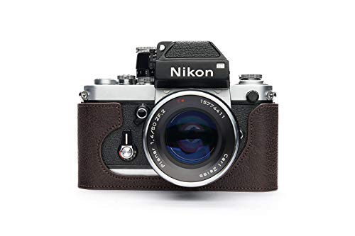 Handgefertigt aus echtem echtem Leder halbe Kamera Tasche Tasche Abdeckung für Nikon F2 F2A F2AS dunkelbraune Farbe von TP Original