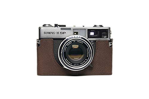 Handgefertigt aus echtem echtem Leder halbe Kamera Tasche Tasche Abdeckung für Olympus 35SP dunkelbraune Farbe von TP Original