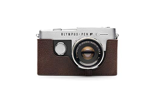 Handgefertigt aus echtem echtem Leder halbe Kamera Tasche Tasche Abdeckung für Olympus Pen FT Filmkamera dunkelbraune Farbe von TP Original