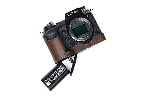 Handgefertigt aus echtem echtem Leder halbe Kamera Tasche Tasche Abdeckung für Panasonic S1 S1R dunkelbraune Farbe von TP Original