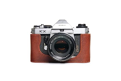 Handgefertigt aus echtem echtem Leder halbe Kamera Tasche Tasche Abdeckung für Pentax KX Rufous Farbe von TP Original