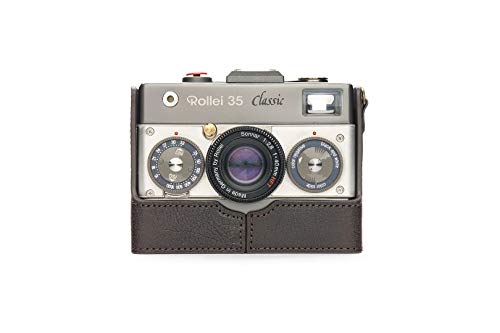 Handgefertigt aus echtem echtem Leder halbe Kamera Tasche Tasche Abdeckung für Rollei 35 Classic / 35 Royal / 35 75 Years dunkelbraune Farbe von TP Original