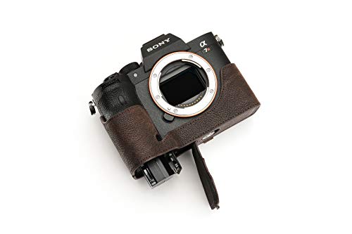 Handgefertigt aus echtem echtem Leder halbe Kamera Tasche Tasche Abdeckung für Sony A7R IV A7R 4 A7R M4 dunkelbraune Farbe von TP Original