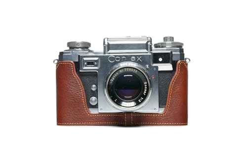 Handgefertigt aus echtem echtem Leder halbe Kamera Tasche Tasche Abdeckung für ZEISS IKON CONTAX IIIA IIA Rufous Farbe von TP Original
