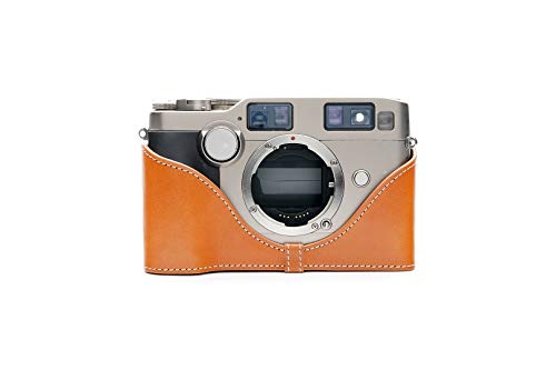 Handgefertigt aus echtem echtem Leder halbe Kamera Tasche Tasche für Contax G2 Sandy Brown von TP Original