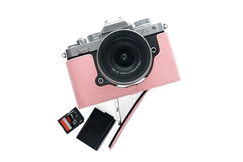 Handgefertigt aus echtem echtem Leder halbe Kamera Tasche Tasche für Nikon Z fc Zfc Pinke Farbe von TP Original