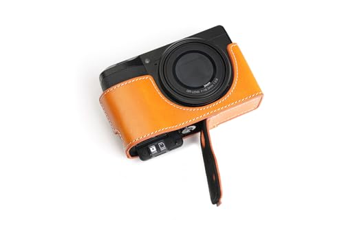 Handgefertigt aus echtem echtem Leder halbe Kamera Tasche Tasche für Ricoh GR III GR3 Sandy Brown von TP Original