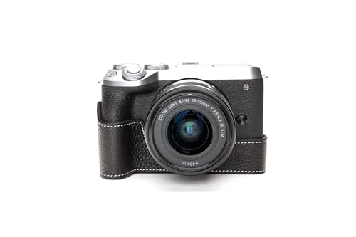 Handgefertigte Echtes Echtes Leder Halbe Kamera Tasche Abdeckung für Canon EOS M6 Mark II M2 Schwarz Farbe Handgefertigte Echtes Echtes Leder Halbe Kamera Tasche Abdeckung für Canon EOS M6 Mark II M2 Schwarz Farbe von TP Original
