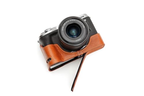 Handgefertigte Echtes Echtes Leder Halbe Kamera Tasche Abdeckung für Canon EOS M6 Mark II M2 rötlich Farbe Unten geöffnete Version von TP Original