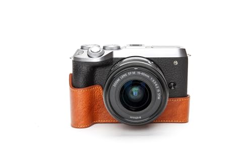 Handgefertigte Echtes Echtes Leder Halbe Kamera Tasche Abdeckung für Canon EOS M6 Mark II M2 rötlich Farbe Handgefertigte Echtes Echtes Leder Halbe Kamera Tasche Abdeckung für Canon EOS M6 Mark II M2 rötlich Farbe von TP Original