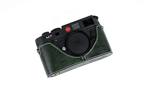 Handgefertigte Echtleder Half Camera Case Tasche für Leica M7 M6 Grüne Farbe von TP Original