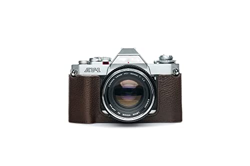 Handgefertigte Echtleder-Kameratasche für Canon AV-1 AV1 Filmkamera, Kaffeefarben von TP Original