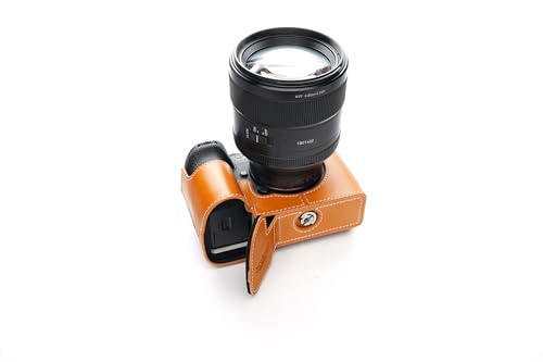Handgefertigte Halb-Kameratasche aus echtem Leder, für Sony A9 III Mark III A9 M3, Sandbraun von TP Original