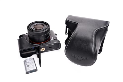 Handgemachte echte Echtes Leder Voll Kamera-Beutel-Kasten-Beutel-Abdeckung für Sony RX1R II Mrak II M2 unten offen Schwarze Farbe von TP Original