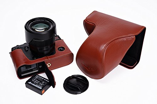 Handgemachte echte Echtleder Voll Kamera-Kasten-Beutel-Abdeckung für Fuji X-Pro2 unten offen Brown Farbe von TP Original