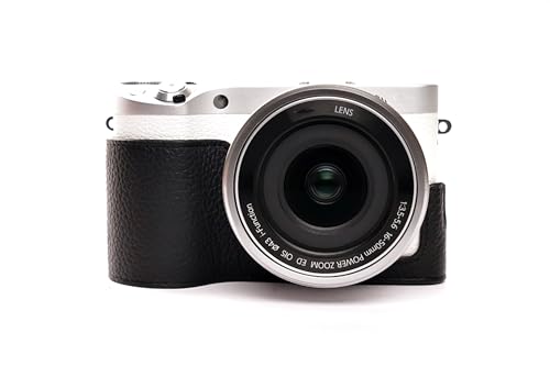 Handgemachte echte reale lederne Halbkameratasche Kameratasche für Samsung NX500 Schwarz von PT