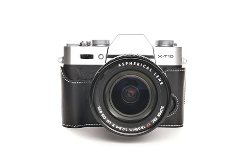 Handgemachte echtes echtes Leder-halbe Kamera-Kasten-Beutel-Abdeckung für FUJIFILM X-T30 X-T20 X-T10 Schwarze Farbe von TP Original