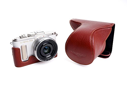 Handgemachte echtes echtes Leder voll Kameratasche Tasche für Olympus E-PL8 EPL8 mit 14-42mm Linse braun Farbe von TP Original