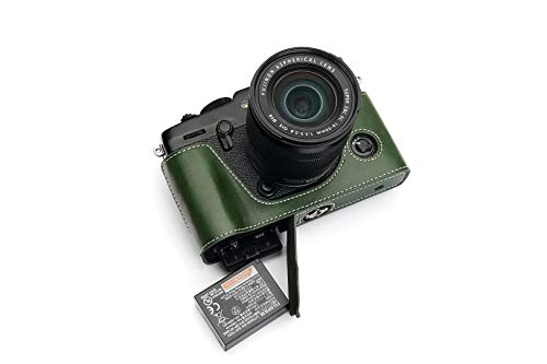 Kameratasche für Fujifilm X-PRO3, handgefertigt, echtes Leder, Grün von TP Original