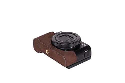 Handgemachte echte Echtes Leder Halb Kamera-Kasten-Kamera-Beutel für CANON G7x mark II M2 M II dunkelbraune Farbe von TP