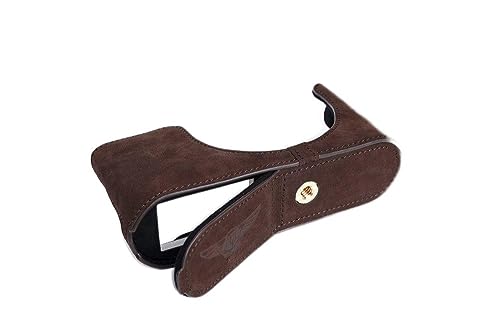 Handgemachte echte Echtes Leder Halbkameratasche Kameratasche für Leica Q Typ116 Dark Brown Bottom öffnen von TP