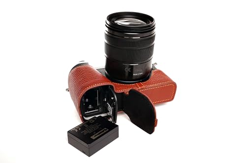 Handgemachte echte Reale lederne Halb Kamera Tasche Tasche für Panasonic GX8 Brown Bodenöffnung Version von TP