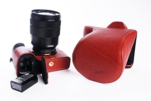 TP handgemachte echte Echtleder Voll Kamera Tasche Hülle für Sony A7 II A7R M2 A7S Mark II 24-70 mm / F4 Objektiv Bodenöffnung Version Braun Farbe von TP