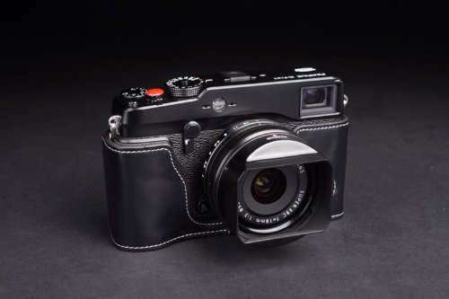 TP handgemachte echte reale lederne Halb Kamera Tasche Hülle für Fujifilm X-Pro1 Schwarz Farbe von TP