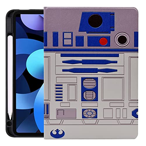 TPACC Hülle für 10,9 Zoll iPad Air 5th Generation 2022/iPad Air 4th 2020, Premium PU Leder Slim Folding Stand Stoßfest TPU Smart Cover mit Auto Wake/Sleep, R2D2 Droid Roboter von TPACC