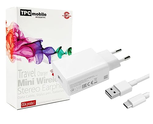 Netzladegerät 18 W Schnellladung 3.0 + USB-C Kabel für Xiaomi Redmi 9, 9T, Note 8, 8T, Note 9, 9S, 9T, Mi 9 Lite, Poco M3 von TPC Mobile