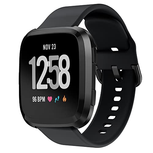 TPC Mobile Armband aus weichem Silikon für Fitbit Versa/Fitbit Versa 2, wasserdicht und strapazierfähig, Schwarz , Robust, weich TPC Mobile Armband aus weichem Silikon für Fitbit Versa/Fitbit Versa 2, wasserdicht und strapazierfähig, Schwarz , Robust, weich von TPC Mobile
