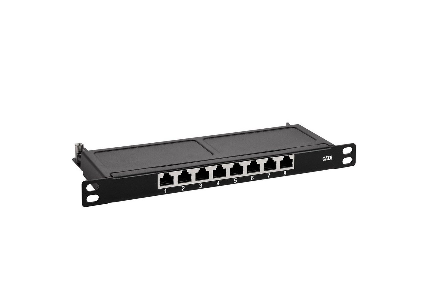 TPFNet 10 CAT6 Patchfeld / Verteilerfeld / Patchpanel Netzwerk-Patch-Panel (0,5HE, 8 Ports, CAT6, RJ45-Ethernet, 1000 Mb/s, 1HE und 0,5HE sowie in Grau RAL 7035 oder Schwarz RAL 9005)" von TPFNet