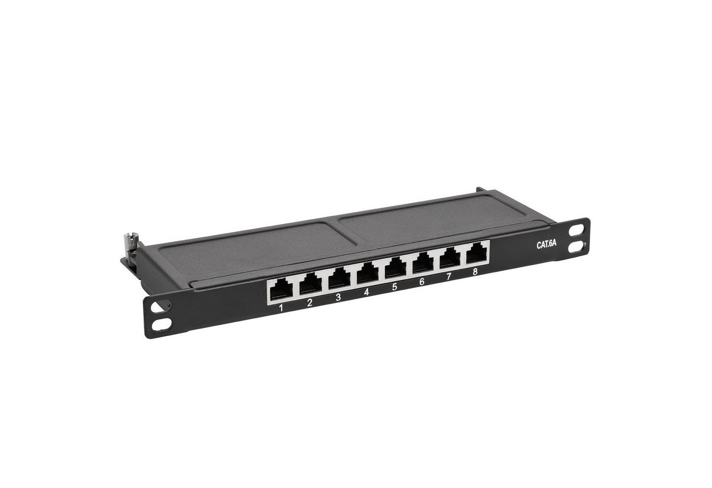 TPFNet 10 CAT6a Patchfeld / Verteilerfeld / Patchpanel Netzwerk-Patch-Panel (0,5HE, 8 Ports, CAT6a, RJ45-Ethernet, 10000 Mb/s, 1HE und 0,5HE sowie in Grau RAL 7035 oder Schwarz RAL 9005)" von TPFNet