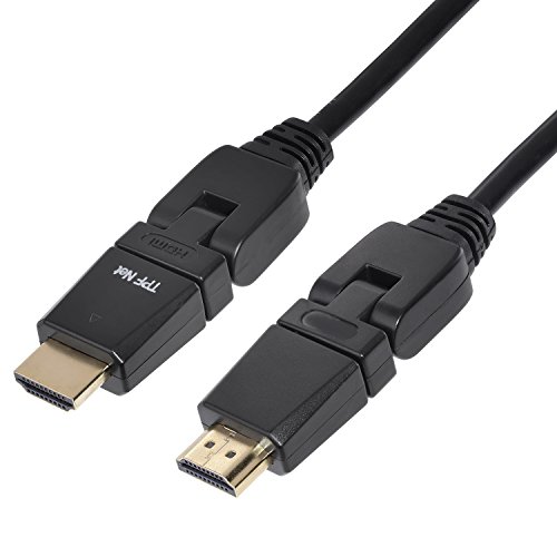 TPFNet 2m HDMI Kabel 2.0 Abwinkelbar, (vergoldete Anschlüssen und Metall-Abschirmung) High Speed, Ethernet, 4K, UHD, Schwarz von TPFNet