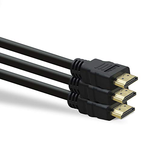 TPFNet 3er Pack 1m HDMI Kabel 2.1 (vergoldete Anschlüssen und Metall-Abschirmung) High Speed, Ethernet, UHD, 8K, 3D, Schwarz von TPFNet