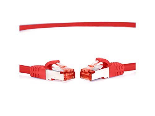 TPFNet CAT.6 hochwertiges Premium Netzwerkkabel mit RJ45 Anschluss | LAN Kabel | 2m | rot |mehrfache Abschirmung durch S/FTP | kompatibel mit Router, Modem, Switch von TPFNet